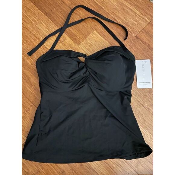 NWT Athleta Black Hampton Bra Cup Tankini Top Size 36 B/C Swim Beach Classic $89 - Picture 5 of 6